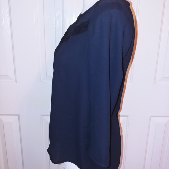 Lauren Conrad Lace Detail Button Back Blouse - Picture 2 of 5